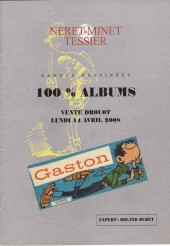 (Catalogues) Ventes aux enchères - Néret-Minet & Tessier - Néret-Minet & Tessier - Bandes dessinées 100 % Albums - lundi 14 avril 2008 - Paris Drouot