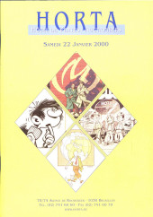 (Catalogues) Ventes aux enchères - Divers - Horta-BD - 22 janvier 2000
