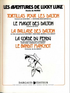 Extrait de Lucky Luke (intégrale Dargaud) -10- Tortillas pour les Dalton - Le Magot des Dalton - La Ballade des Dalton - La Corde du pendu - Le Bandit manchot
