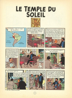 Extrait de Tintin (Historique) -14B35- Le temple du soleil