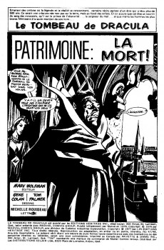 Extrait de Le tombeau de Dracula (Éditions Héritage)  -4748- Patrimoine : la mort!