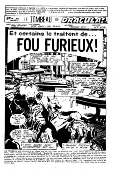 Extrait de Le tombeau de Dracula (Éditions Héritage)  -32- Et certains le traitent de... fou-furieux !