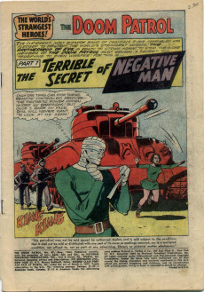Extrait de Doom Patrol Vol.1 (1964) -87- The terrible secret of Negative Man