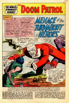 Extrait de Doom Patrol Vol.1 (1964) -95- The Menace of the Turnabout Heroes!