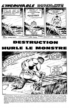 Extrait de L'incroyable Hulk (Éditions Héritage) -26- Destruction hurle le monstre