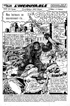 Extrait de L'incroyable Hulk (Éditions Héritage) -32- Nos lecteurs se souviennent-ils... de Cobalt Man?