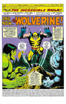 Extrait de The incredible Hulk Vol.1bis (1968) -181a- And Now... the Wolverine!