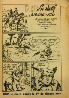 Extrait de Kris le shérif (puis Kriss) (Aventures et Voyages) -38- Apache-kid