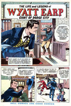 Extrait de Hugh O'Brian Famous Marshall - Wyatt Earp (Dell - 1958) -4- Giant of Dodge City