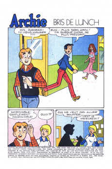 Extrait de Archie (1re série) (Éditions Héritage) -87- Bris de lunch