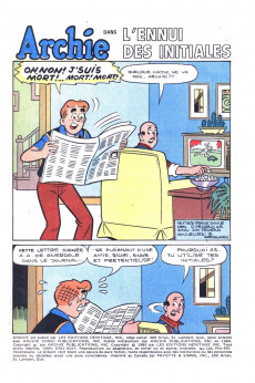 Extrait de Archie (1re série) (Éditions Héritage) -105- L'ennui des initiales