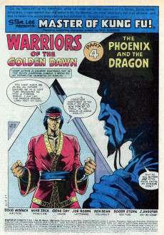 Extrait de Master of Kung Fu Vol. 1 (Marvel - 1974) -86- Warriors of the Golden Dawn!