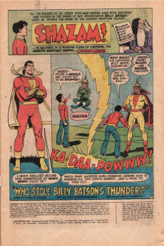 Extrait de Shazam (DC comics - 1973) -19- Who Stole Billy Batson's Thunder?