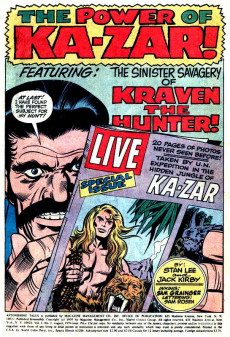 Extrait de Astonishing Tales Vol.1 (1970) -1- In the Clutches of Kraven the Hunter! / In the Shadow of--Doom's Day!