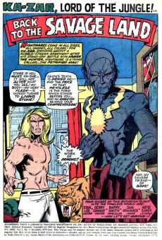 Extrait de Astonishing Tales Vol.1 (1970) -3- The Secret of the Faceless One! / Ka-Zar Finds... War in the Savage Land!