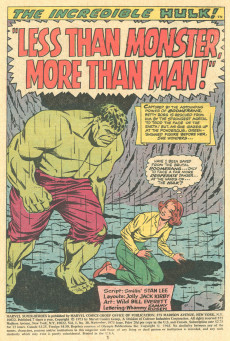 Extrait de Marvel Super-heroes Vol.1 (1967) -38- Less Than Monster More Than Man!