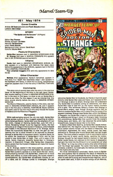 Extrait de The official Marvel index to Marvel Team-Up (1986) -2- Issue # 2
