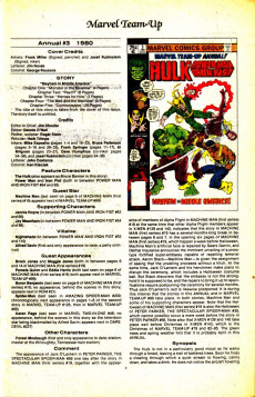Extrait de The official Marvel index to Marvel Team-Up (1986) -6- Issue # 6
