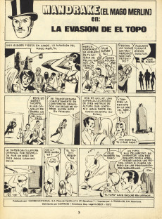 Extrait de Supercomics (Garbo - 1976) -5- Mandrake el Mago : La evasión del Topo/El mago