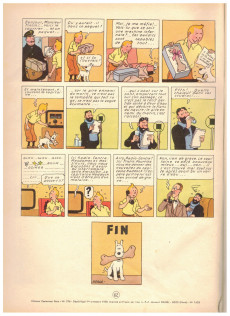 Extrait de Tintin (Historique) -9B22 zero- Le crabe aux pinces d'or