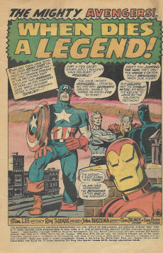 Extrait de Avengers Vol.1 (1963) -81- When dies a legend !