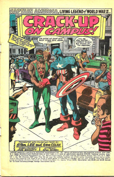 Extrait de Captain America Vol.1 (1968) -120- Crack-up on campus !