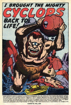 Extrait de Where Monsters Dwell Vol.1 (1970) -1- I Brought Cyclops Back to Life!!