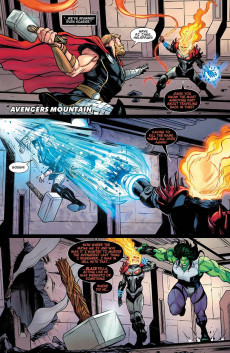 Extrait de Avengers Vol.8 (2018) -24- Challenge of the Ghost Riders, Part 3: Cosmic Ghost Rider Vs. the Avengers
