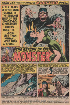 Extrait de Where Monsters Dwell Vol.1 (1970) -32- The Return of the Monster!