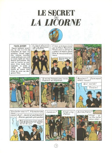 Extrait de Tintin (Historique) -11C5- Le Secret de la Licorne
