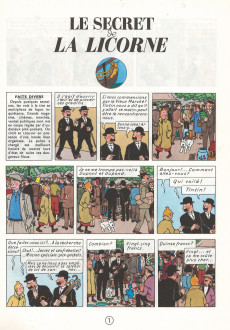 Extrait de Tintin (Historique) -11C8bis- Le Secret de la Licorne