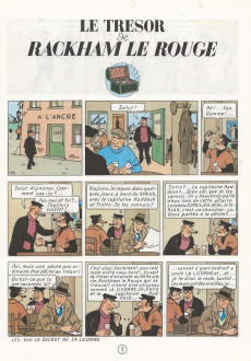 Extrait de Tintin (Historique) -12C8bis- Le Trésor de Rackham le Rouge