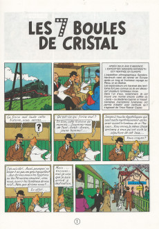 Extrait de Tintin (Historique) -13C8- Les 7 boules de cristal