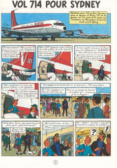 Extrait de Tintin (Historique) -22C8bis- Vol 714 pour Sydney