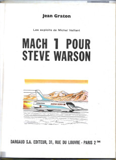 Extrait de Michel Vaillant -14d- Mach 1 pour Steve Warson