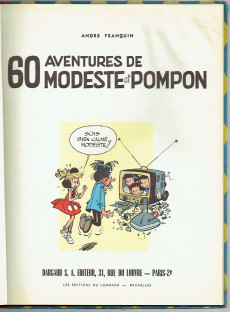 Extrait de Modeste et Pompon (Franquin) -1''- 60 aventures de Modeste et Pompon