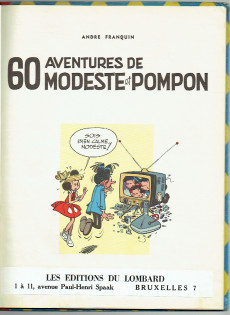Extrait de Modeste et Pompon (Franquin) -1'''- 60 aventures de Modeste et Pompon