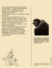 Verso de (AUT) Hergé -1- Tintin et moi entretiens avec Hergé