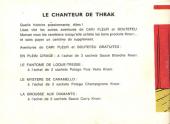 Verso de Cari Fleur -3- Le chanteur de Thrak
