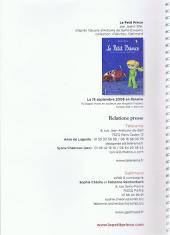 Verso de Le petit Prince (Sfar) -DP- Dossier de presse