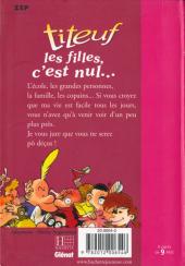 Verso de Titeuf (Bibliothèque Rose) -61176- Les filles, c'est nul...