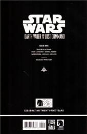 Verso de Star Wars : Darth Vader and the lost command (2011) -1VC- Darth Vader and the lost command #1