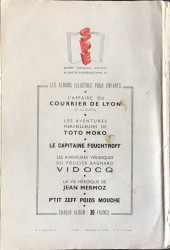 Verso de Bibi Fricotin (2e Série - SPE) (Après-Guerre) -1- La vocation de Bibi Fricotin