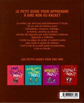 Verso de Les petits guides pour dire non -1- Racket non !