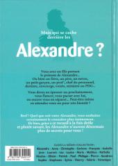 Verso de L'encyclopédie des Prénoms en BD -23- Alexandre