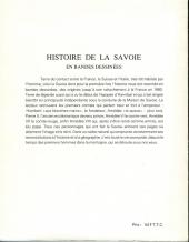 Verso de L'histoire de la Savoie - Histoire de la savoie en bd