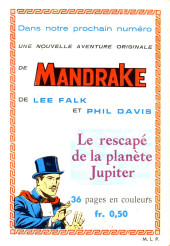 Verso de Mandrake (1re Série - Remparts) (Mondes Mystérieux - 1) -57- Le télescope du professeur Lane