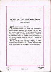 Verso de Walt Disney (Bibliothèque Rose) - Mickey et le python impitoyable