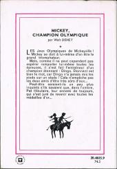 Verso de Walt Disney (Bibliothèque Rose) - Mickey champion olympique