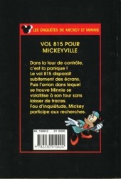 Verso de Les enquêtes de Mickey et Minnie -20- Vol 815 pour Mickeyville